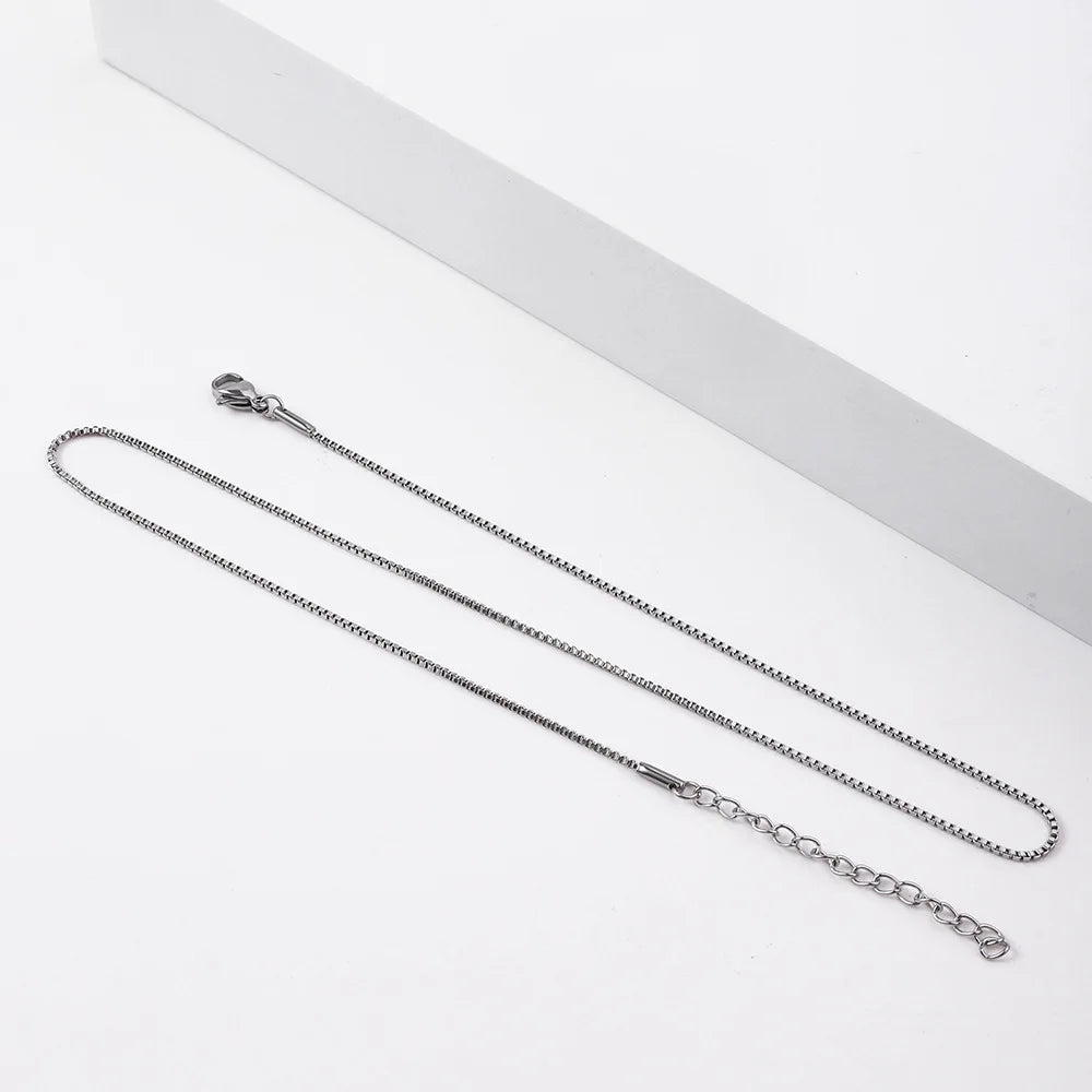 The Foundation Chain — Matte Black Box Necklace
